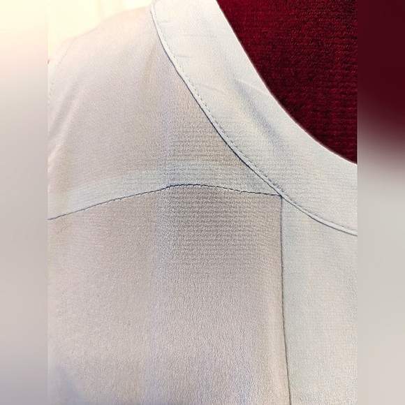 Madewell Ice Blue Silk Top, Small - Picture 2 of 5